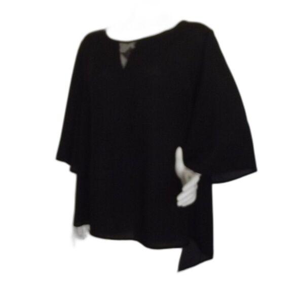 TORRID Top, 3/4 (3x/4x), Lace/Drop Back, Black, Lace insert, Bell sleeves - Picture 4 of 13